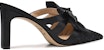 (W) Sandal Tumit Slide Lily Wei dengan Reben 'Beludru Hitam' L-018