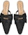 (W) Sandal Tumit Slide Lily Wei dengan Reben 'Beludru Hitam' L-018
