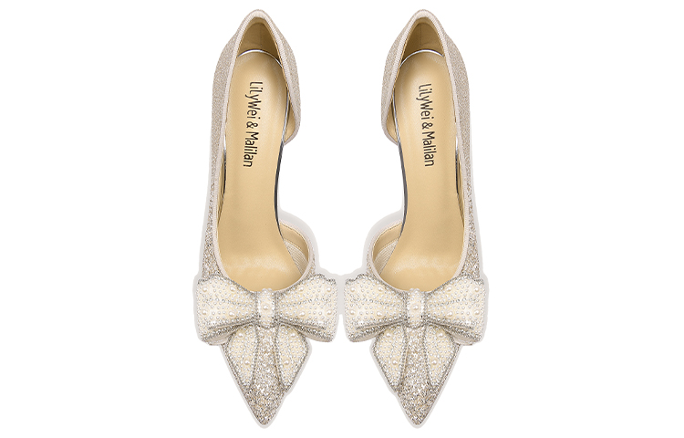 Lookbook (W) 릴리 웨이 슬링백 펌프 '샴페인 골드 펄 보우' (shortened names/removed spaces to fit) NN-129