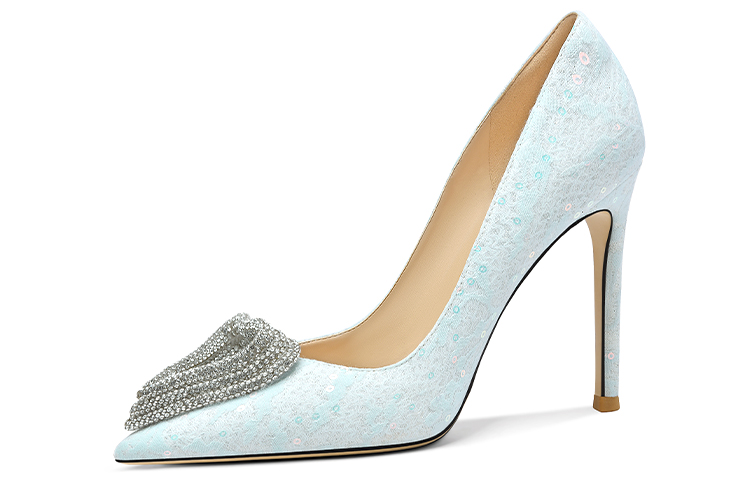 (Women) Lily Wei Slip-On 'Blue Leather Rhinestone' NN-235