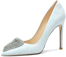 (Women) Lily Wei Slip-On 'Blue Leather Rhinestone' NN-235 (Women) Lily Wei Slip-On 'Blue Leather Rhinestone' NN-235