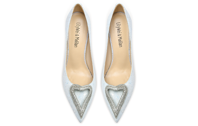 Lookbook (Women) Lily Wei Slip-On 'Blue Leather Rhinestone' NN-235