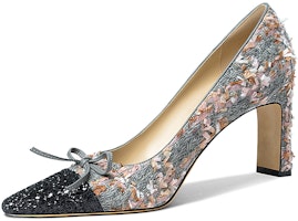(Women) Lily Wei Slip-On 'Grey Tweed Patchwork' M1-094 (Women) Lily Wei Slip-On 'Grey Tweed Patchwork' M1-094