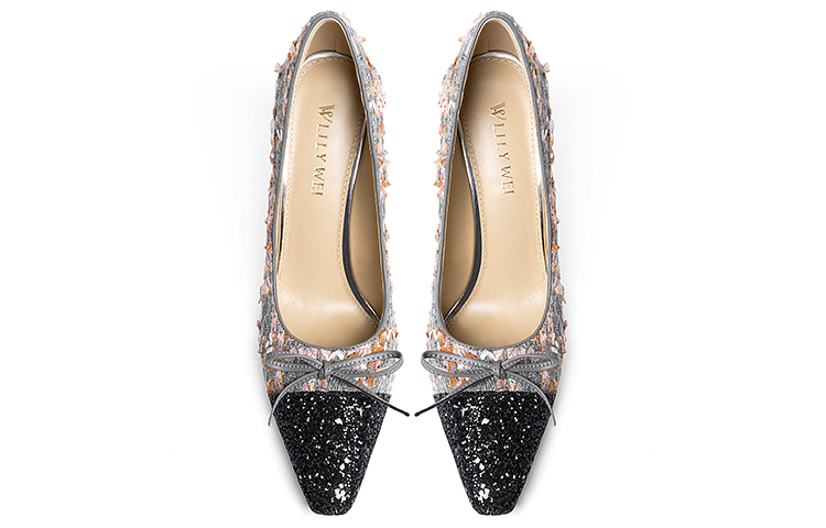 (W) Lily Wei Slip-On 'Grey Tweed Patchwork' 圖 3