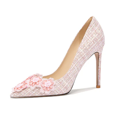 (W) Lily Wei Slip-On 'Pink Floral Knit'