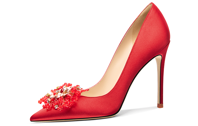 (Women) Lily Wei Slip-On 'Red Metallic Beads' NN-544