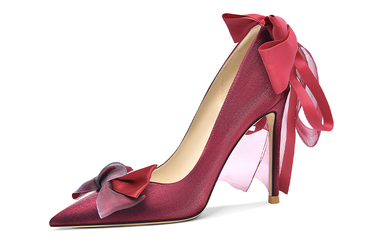 (Women) Lily Wei Slip-On 'Red Pearl Bow' NN-205