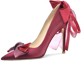 (Women) Lily Wei Slip-On 'Red Pearl Bow' NN-205 (Women) Lily Wei Slip-On 'Red Pearl Bow' NN-205