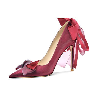 (W) Lily Wei Slip-On 'Red Pearl Bow'