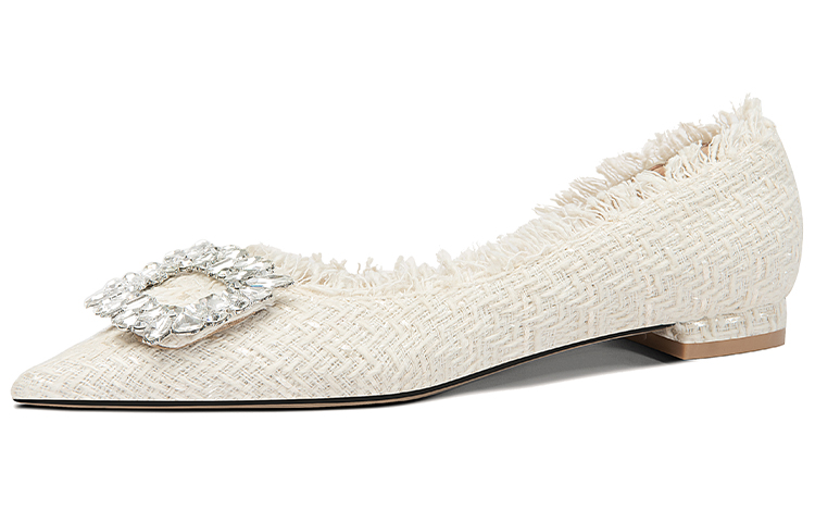 (W) Lily Wei Slip-On Flat 'Moonlight Fabric with Rhinestones'