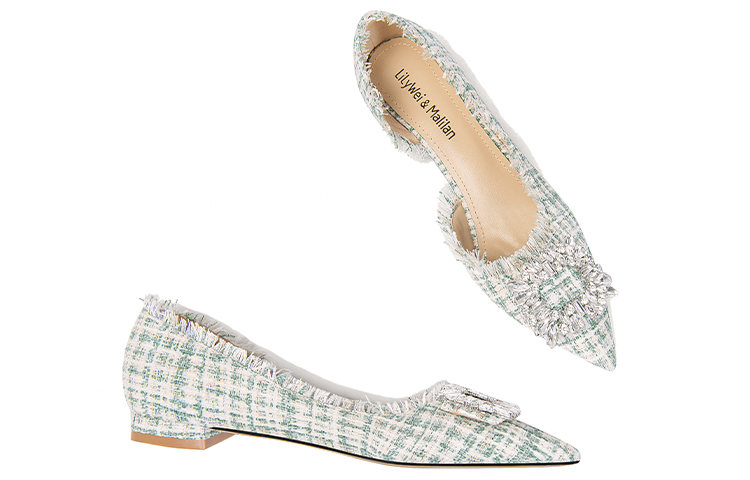 (W) Lily Wei Slip-On Flat 'Moonlight Fabric with Rhinestones' 圖 10