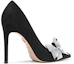 Order (W) Lily Wei Tacones Sin Cordones 'Negro Ante con Lazo de Cristales' NN-543