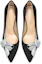 Lookbook (W) Lily Wei Tacones Sin Cordones 'Negro Ante con Lazo de Cristales' NN-543