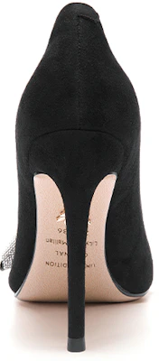 (W) Lily Wei Tacones Sin Cordones 'Negro Ante con Lazo de Cristales' NN-543 Shop (W) Lily Wei Tacones Sin Cordones 'Negro Ante con Lazo de Cristales' NN-543
