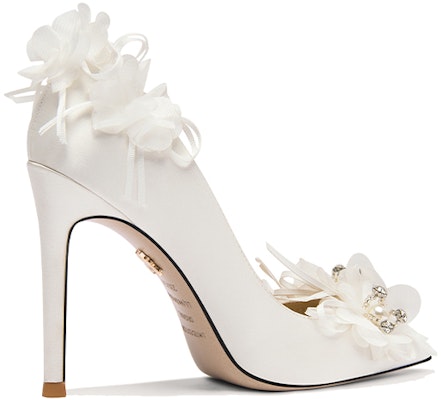 (Women) Lily Wei Slip-On Heels 'Pearl Rhinestone Floral White' NN-519 Order (Women) Lily Wei Slip-On Heels 'Pearl Rhinestone Floral White' NN-519