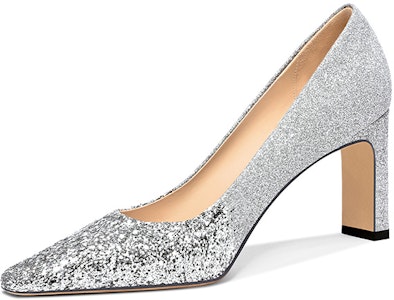 Lily Wei 落入星辰 閃亮皮革亮片一腳蹬高跟鞋 女款 銀色 Buy Lily Wei 落入星辰 閃亮皮革亮片一腳蹬高跟鞋 女款 銀色