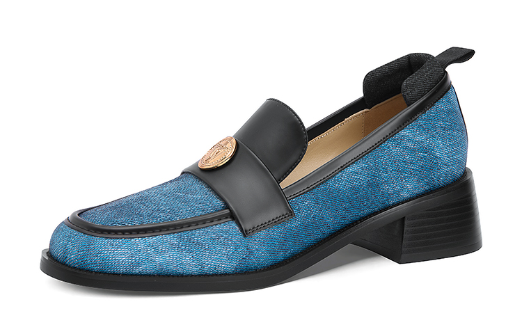 Buy (W) リリーウェイ スリッポン ローファー 「メタリックパッチワークブルー」 KF-012