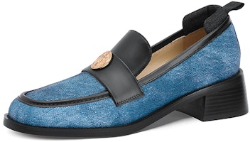 (Women) Lily Wei Slip-On Loafer 'Metallic Patchwork Blue' KF-012 (Women) Lily Wei Slip-On Loafer 'Metallic Patchwork Blue' KF-012