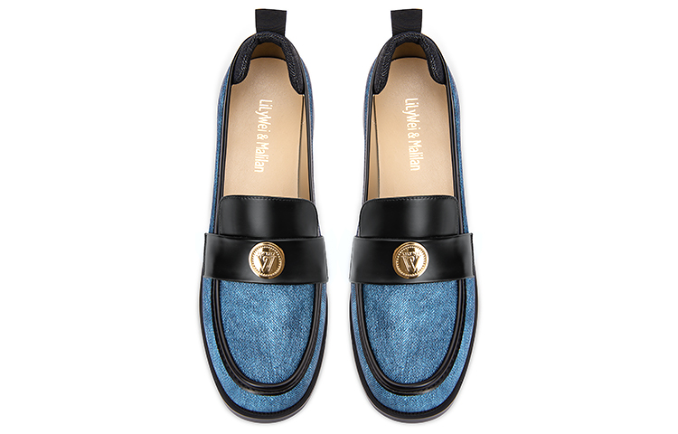 Lookbook (W) リリーウェイ スリッポン ローファー 「メタリックパッチワークブルー」 KF-012