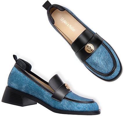(Women) Lily Wei Slip-On Loafer 'Metallic Patchwork Blue' KF-012 Shop (Women) Lily Wei Slip-On Loafer 'Metallic Patchwork Blue' KF-012