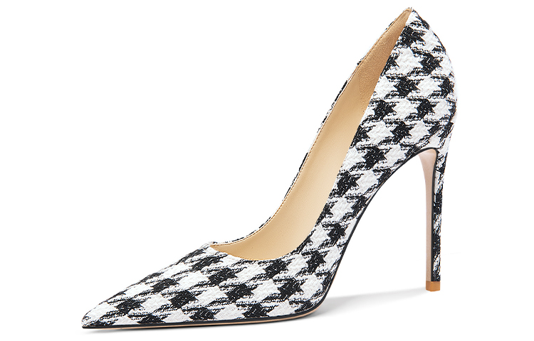 Buy Lily Wei 織物 格紋 一腳蹬 細跟 高跟鞋 10cm 女款 千鳥格