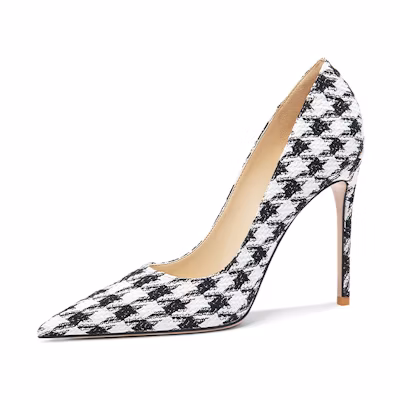 (W) Lily Wei Slip-On Stiletto 10cm 'Houndstooth'