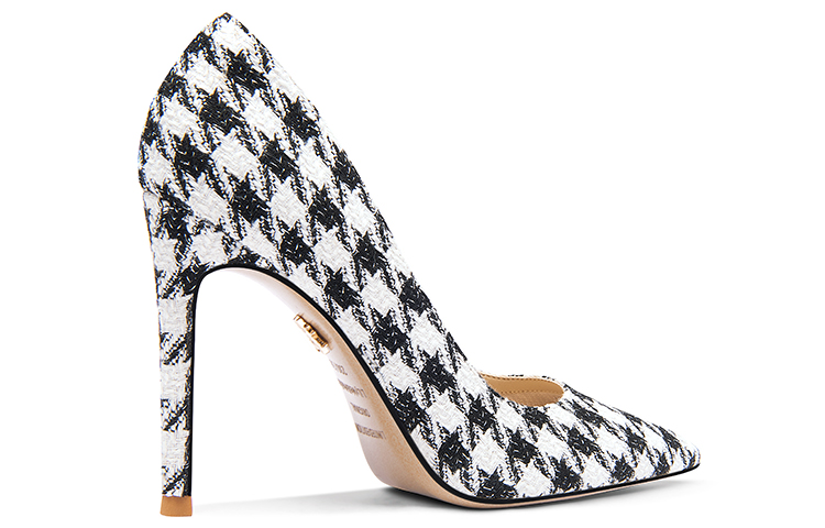 Order Lily Wei 織物 格紋 一腳蹬 細跟 高跟鞋 10cm 女款 千鳥格