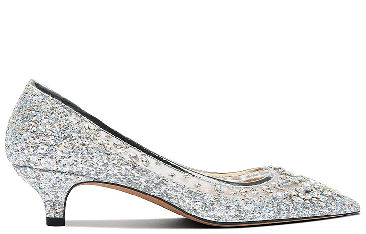 Order 莉莉薇水鑽一腳蹬細跟高跟鞋 3cm 女款 銀色