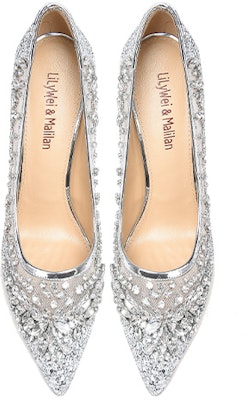 (Women) Lily Wei Slip-On Stiletto 3cm 'Silver Rhinestone' J-104-a Lookbook (Women) Lily Wei Slip-On Stiletto 3cm 'Silver Rhinestone' J-104-a