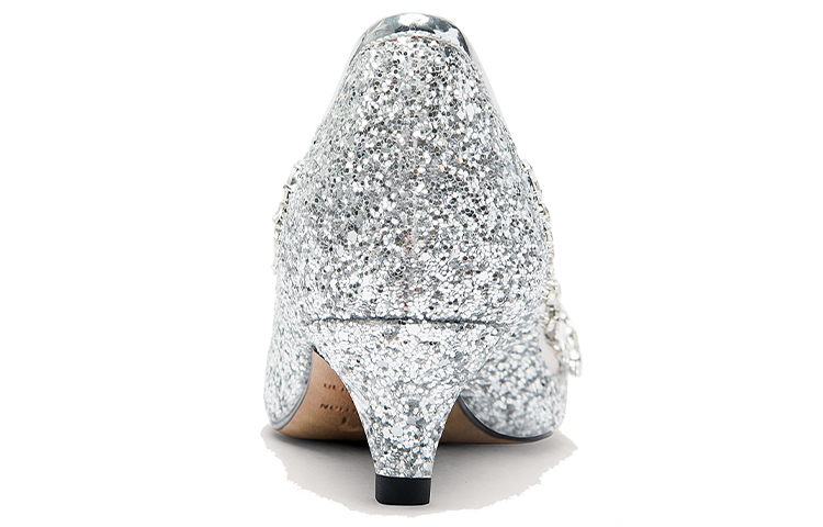 Shop 莉莉薇水鑽一腳蹬細跟高跟鞋 3cm 女款 銀色