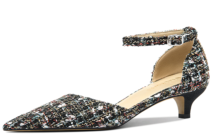 (Women) Lily Wei Stiletto 3cm 'Black Hollow Buckle Strap' L-020-a