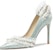 (W) Lily Wei Stiletto 'Renda Aquamarine dan Mutiara' NN-224