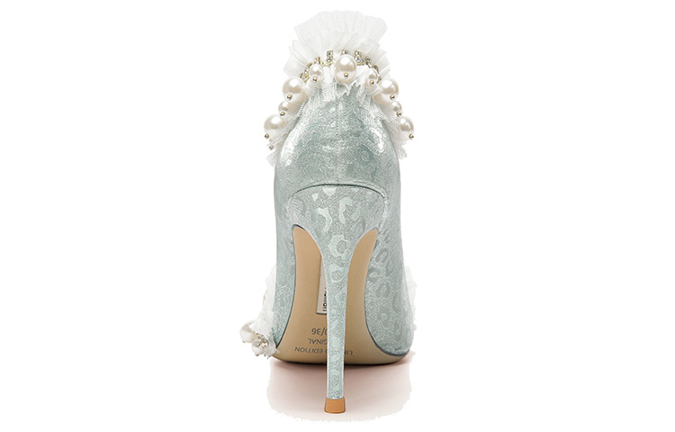 Shop (W) Lily Wei Stiletto 'Encaje Aguamarina y Perla' NN-224