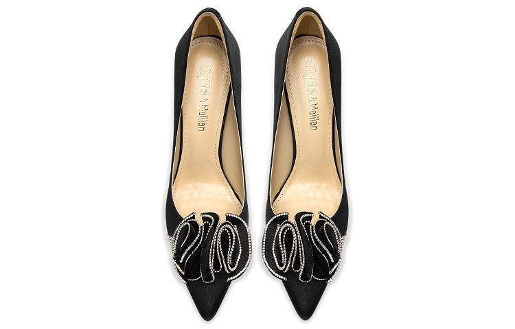 Lookbook (W) Lily Wei Stiletto 'Negro Floral con Cristales' NN-522