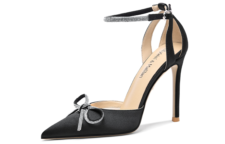 Buy (W) Lily Wei Stiletto 'Hitam Satin Hiasan Berlian' NN-169