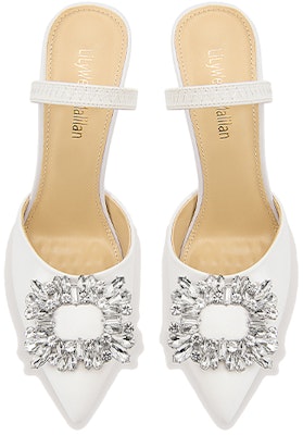 (Women) Lily Wei Stiletto 'Diamond Buckle White' L-061 Shop (Women) Lily Wei Stiletto 'Diamond Buckle White' L-061