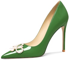 (Women) Lily Wei Stiletto 'Elegant Patent Green' NN-448 (Women) Lily Wei Stiletto 'Elegant Patent Green' NN-448