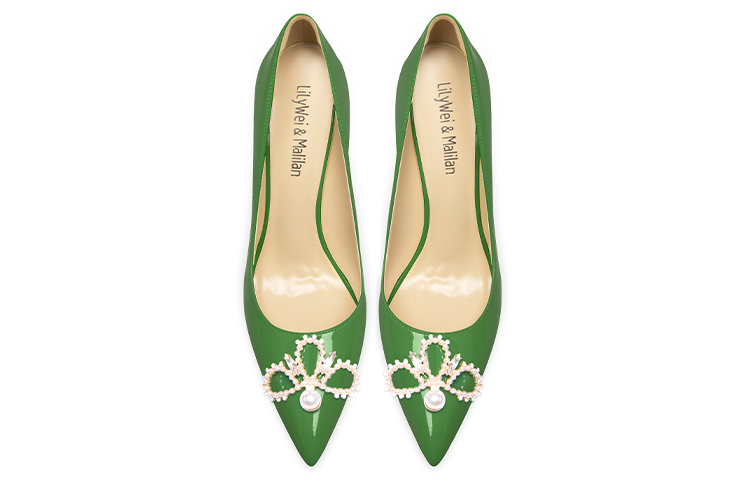 Lookbook (W) Lily Wei Stiletto 'Elegante Verde Patentado' NN-448