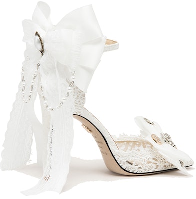 (Women) Lily Wei Stiletto 'Floating Clouds and Butterfly Bow White' NN-374 Order (Women) Lily Wei Stiletto 'Floating Clouds and Butterfly Bow White' NN-374