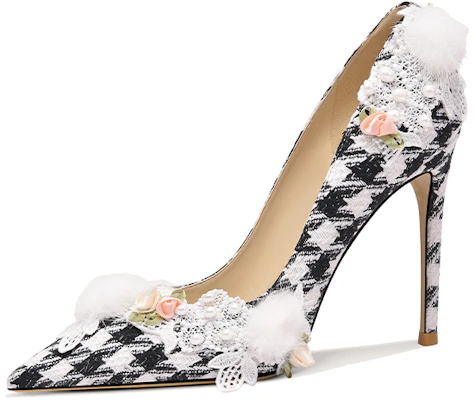 (W) Lily Wei 高跟鞋 '花珍珠格纹' NN-262 Buy (W) Lily Wei 高跟鞋 '花珍珠格纹' NN-262