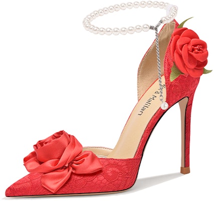 (W) (女性用)リリー・ウェイ・スティレット 'フローラルパールレッド' NN-247 NN-247 Buy (W) (女性用)リリー・ウェイ・スティレット 'フローラルパールレッド' NN-247 NN-247