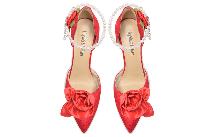 Lookbook (W) (女性用)リリー・ウェイ・スティレット 'フローラルパールレッド' NN-247 NN-247
