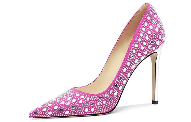 (Women) Lily Wei Stiletto 'French Elegance Rhinestone Hot Pink' NN-453