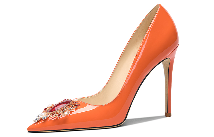 (Women) Lily Wei Stiletto 'Orange Patent Dopamine Comfort' NN-479