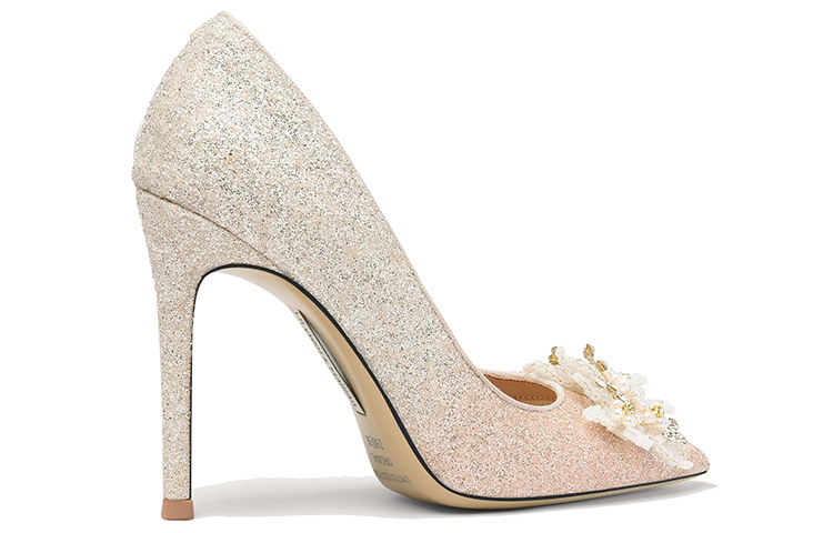 Order Lily Wei 未央 PU 水鑽珍珠尖頭套腳 細跟 高跟鞋 10cm 女款 粉色漸變