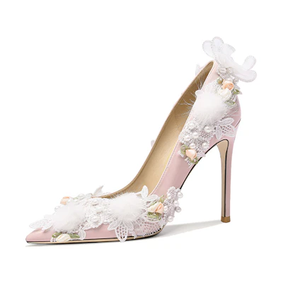 (W) Lily Wei Stiletto 'Pink Pearl Floral'