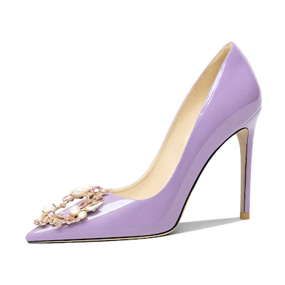 (W) Lily Wei Stiletto 'Purple Patent'