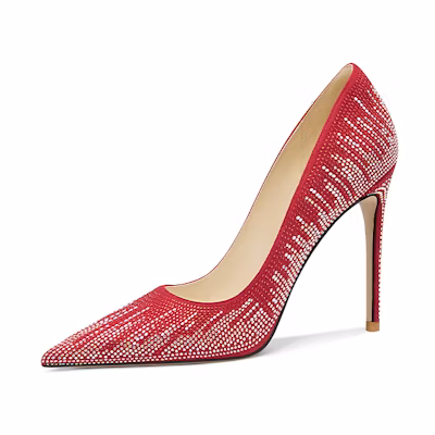 (W) Lily Wei Stiletto 'Red Velvet Fashion'