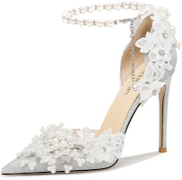 (Women) Lily Wei Stiletto 'Silver Buckle Pointed Toe' NN-402 (Women) Lily Wei Stiletto 'Silver Buckle Pointed Toe' NN-402