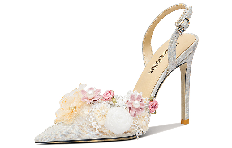 (Women) Lily Wei Stiletto 'Silver Floral Mountain' NN-383